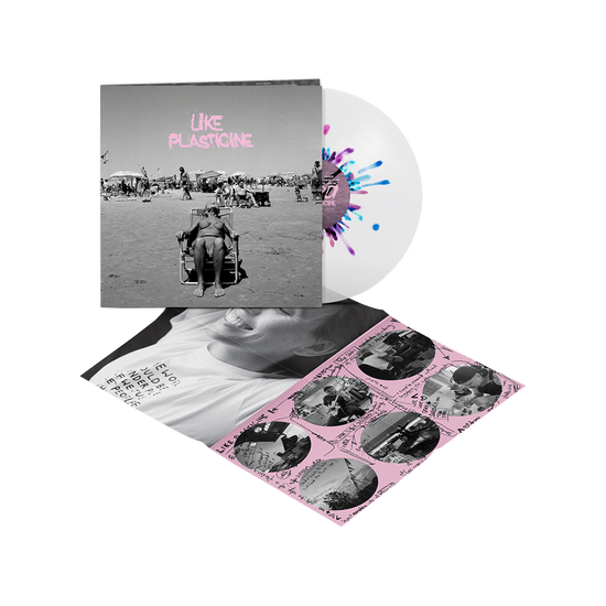 Like Plasticine Pink, Purple + Blue Splatter on Clear Vinyl