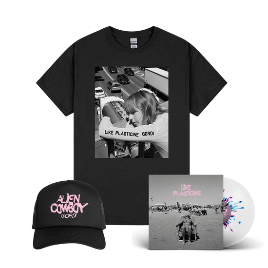 Like Plasticine Splatter Vinyl + Gordi Traffic Tshirt + Gordi Alien Cowboy Cap - SIGNED EXCLUSIVE
