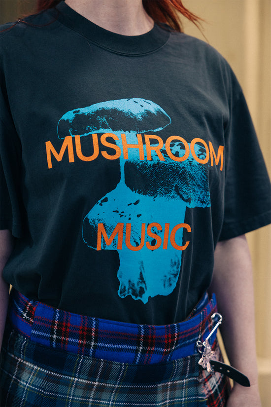 Mushroom Music Red/Blue - Faded Coal Tshirt